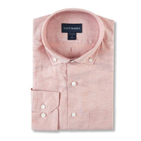 Linen/Tencel Solid Twill Sport Shirt in Spice by Scott Barber