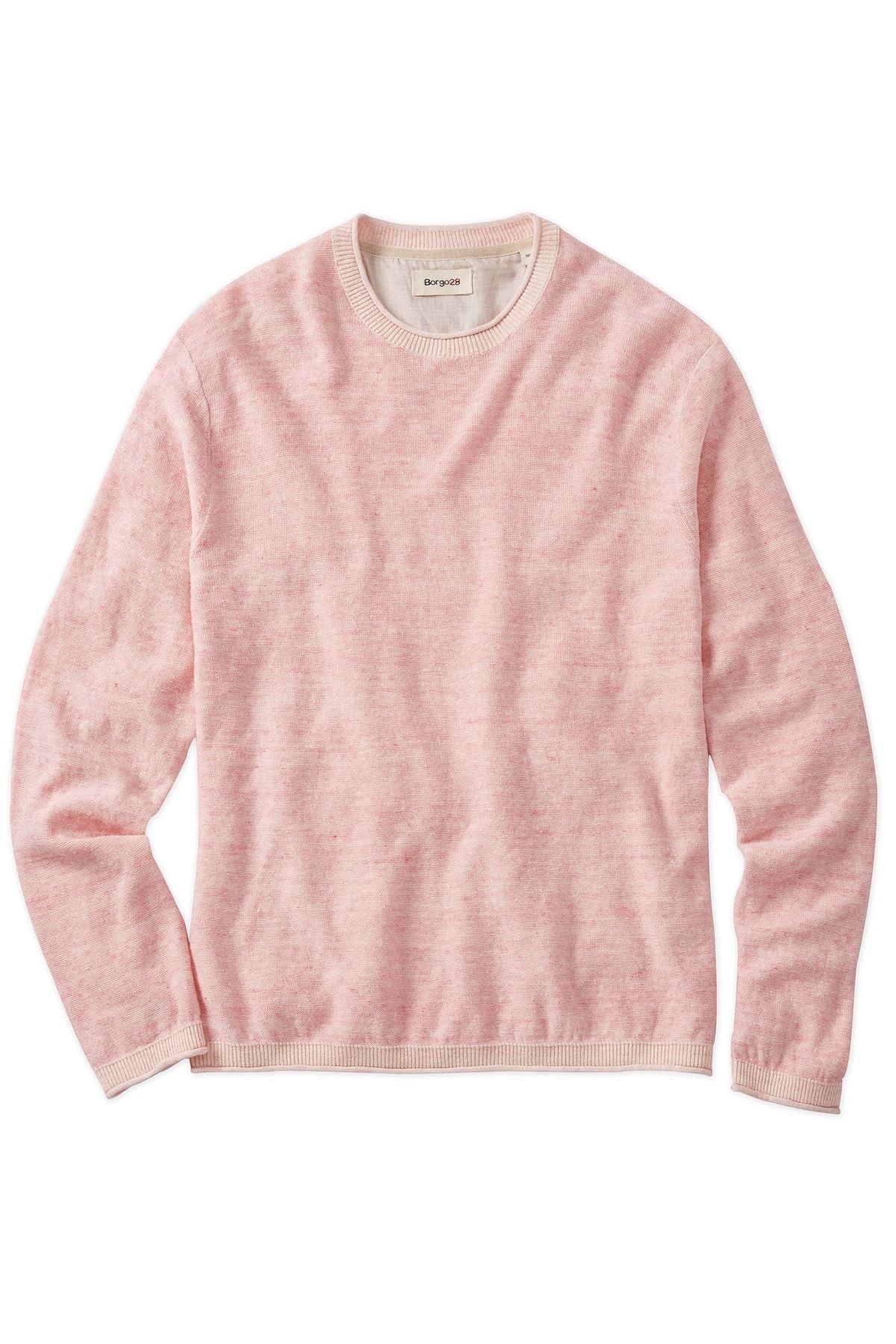 Cotton & Crewneck Sweater in Light Pink by Borgo28