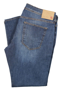 Lightweight Comfort Denim 5-Pocket Jeans in 5-Year Used Wash, Size 34x32 (Modern Straight Fit) by Ballin
