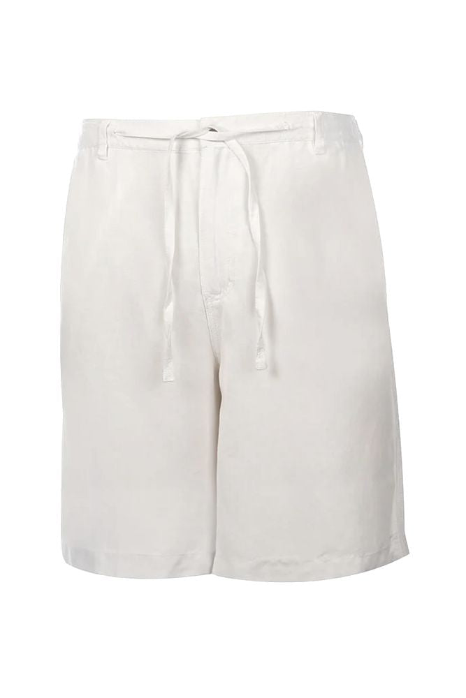St. Barts Linen Blend Drawstring Shorts in White by Weekender