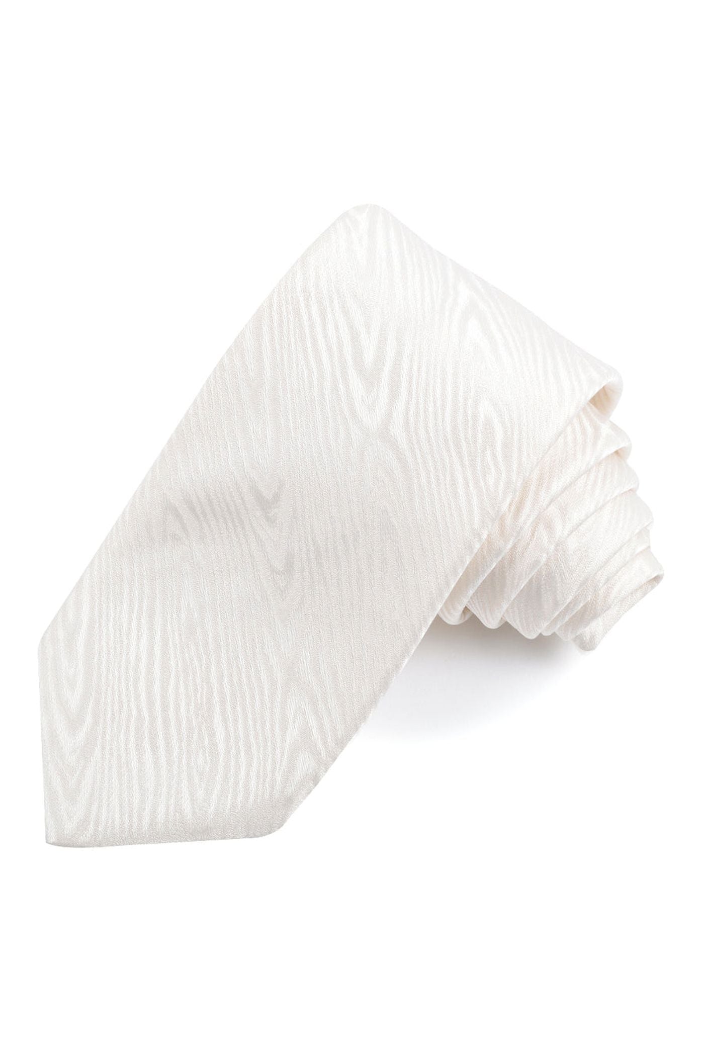 Off White Tonal Formal Woven Silk Moire Jacquard Tie by Dion Neckwear