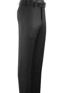 Super 110s Vitale Barberis Canonico Italian Luxury 4 Harness Wool Serge Flat Front Trouser in Black (Choice of Fits) by 6 East by Ballin
