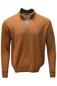 Baby Alpaca Mélange Quarter-Zip Sweater in Autumn by Blue 1899