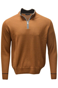 Baby Alpaca Mélange Quarter-Zip Sweater in Autumn by Blue 1899