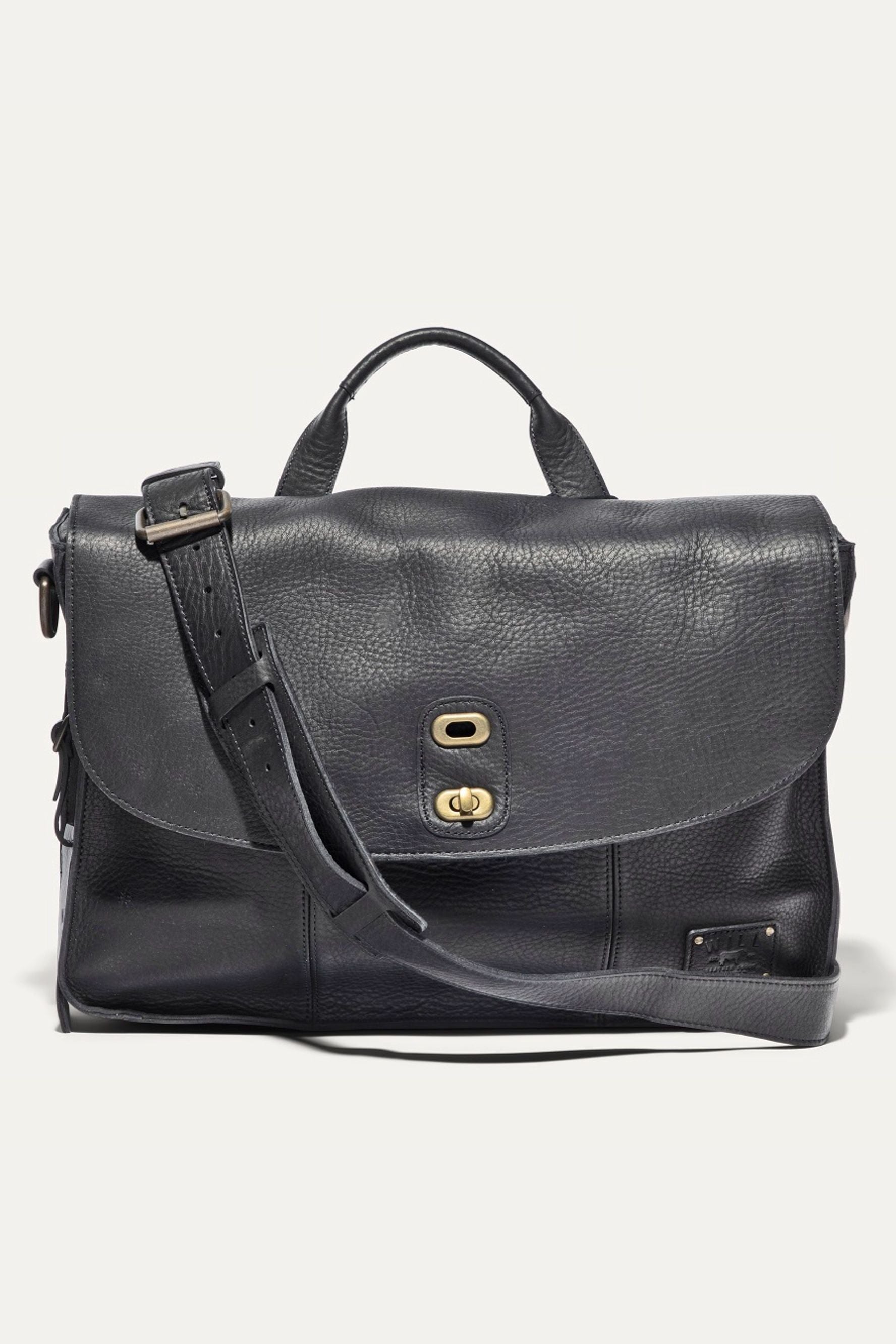 Kent Leather Messenger Bag in Black by Will Leather Goods