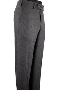 Cashmere Cotton Italian Luxury Flannel Flat Front Trouser in Grey Mix (Houston Modern Fit) by 6 East by Ballin