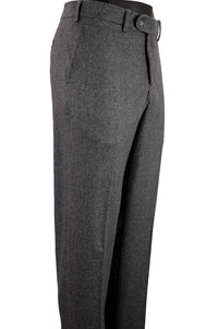 Cashmere Cotton Italian Luxury Flannel Flat Front Trouser in Grey Mix (Houston Modern Fit) by 6 East by Ballin