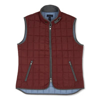 Quilted Water-Resistant Puffer Vest in Burgundy by Scott Barber