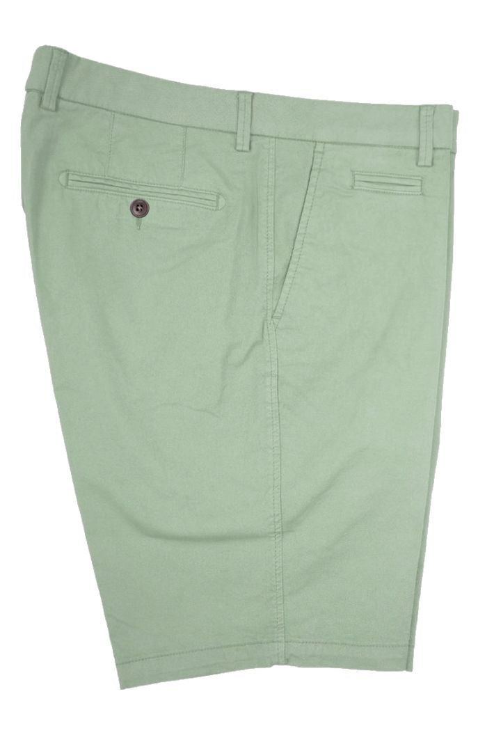 Broken Twill Stretch Cotton Shorts in Dusty Green (Drummond Traditional Fit) by Ballin