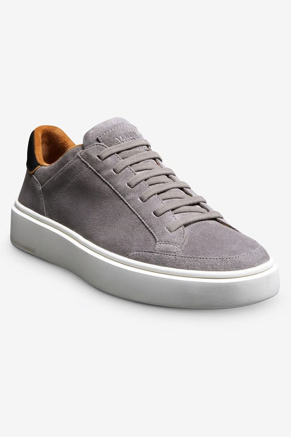 Oliver Slip-On Stretch-Lace Sneaker in Grey Suede by Allen Edmonds