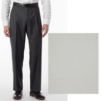 Super 120s Wool Gabardine Comfort-EZE Trouser in Stone Grey (Manchester Pleated Model) by Ballin