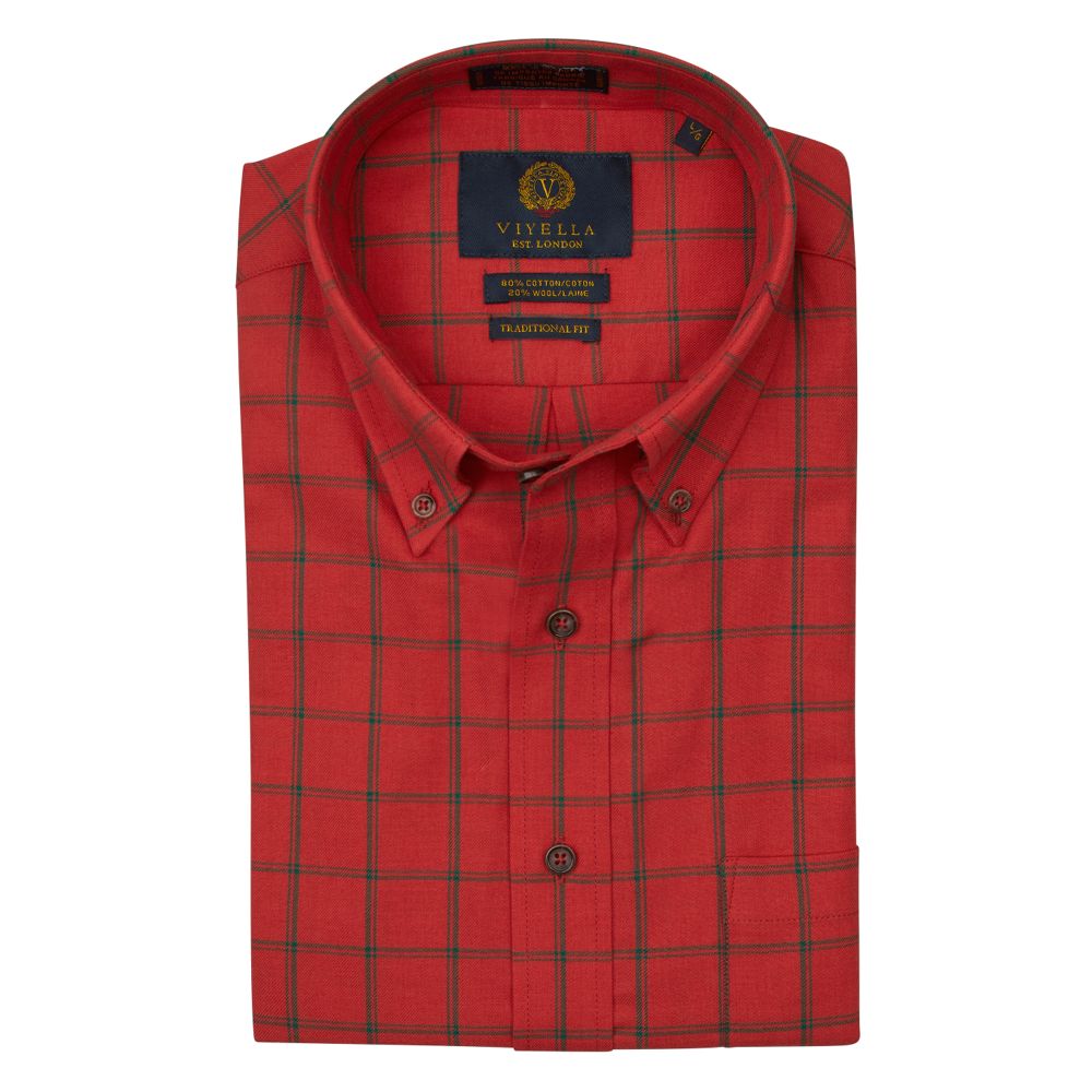 red and green plaid dress shirt mens plaid dress shirts long sleeve Hisdern Men's Long Sleeve Plaid Shirt Red Green Casual Button-Up 2XL