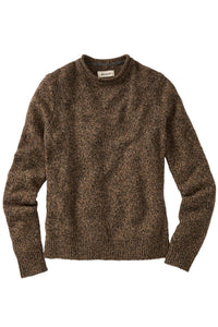 Extra Fine Merino Wool Raw Crew Neck Mouline Sweater in Brown by Borgo28