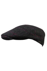 Ivy Modern 'Lanificio Campore' Wool Check 'Archive Line' Cap in Anthracite by Wigens