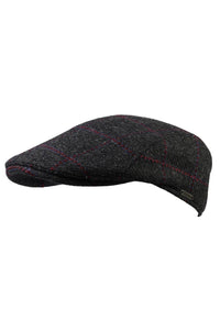 Ivy Modern 'Lanificio Campore' Wool Check 'Archive Line' Cap in Anthracite by Wigens