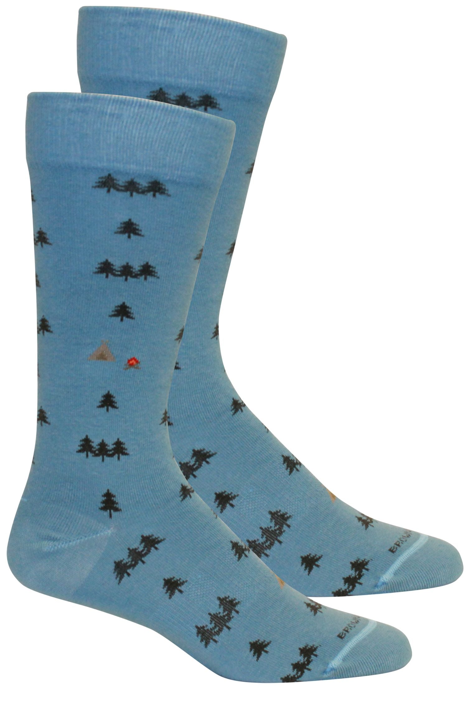 'Get Lost' Tent Camping Cotton Socks in Bluestone by Brown Dog Hosiery