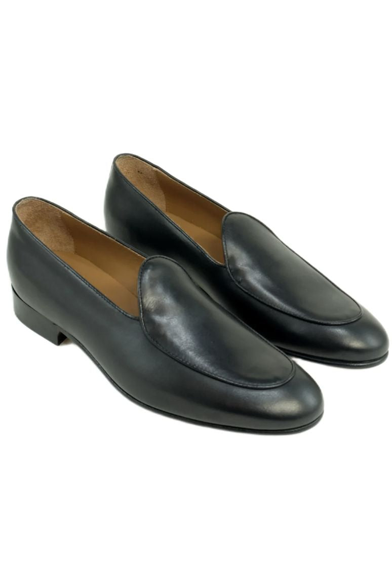 Primo Italian Calfskin Dress Loafer in Black by Alan Payne Footwear