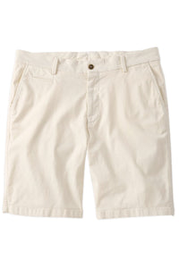 Broken Twill Stretch Cotton Shorts in Almond (College Modern Fit - 8" Inseam) by Ballin