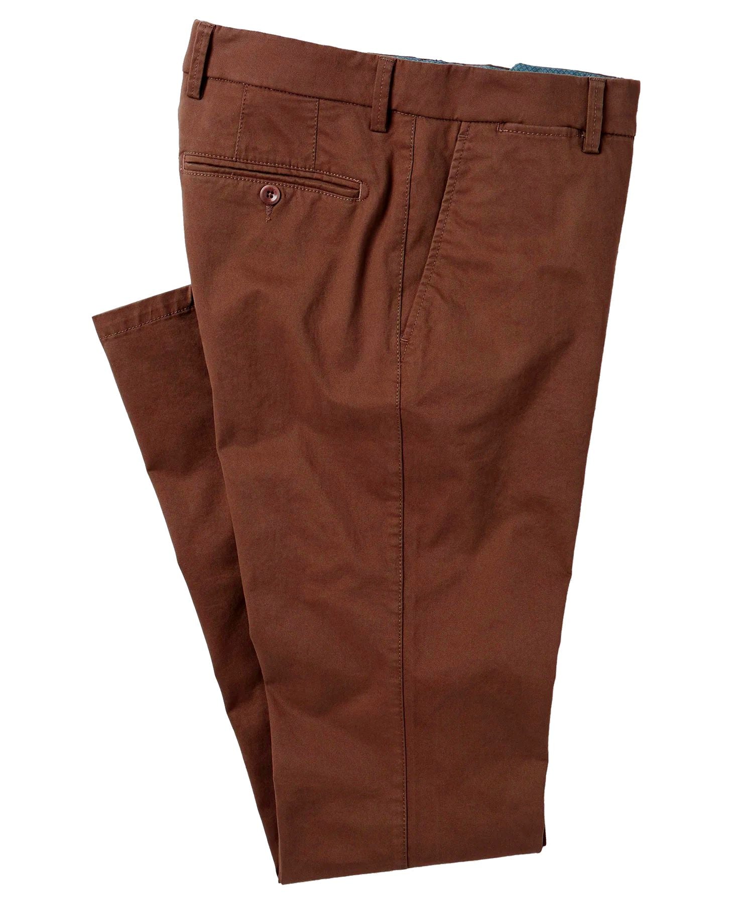 Perma Color Pima Twill Khaki Pants in Tobacco (Flat Front Models) by Ballin