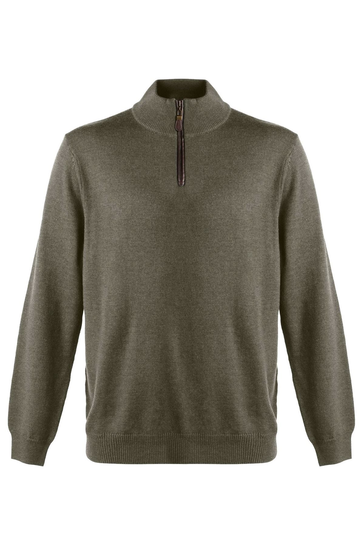 Extra Fine 'Zegna Baruffa' Merino Wool Quarter-Zip Sweater in Sage Mel