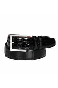 Genuine American Alligator Wide Width Leather Belt in Black by Torino Leather