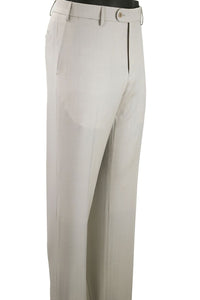 Super 130s Italian Solaro Herringbone Wool Flat Front Trouser in Stone Grey (Houston Modern Fit) by 6 East by Ballin