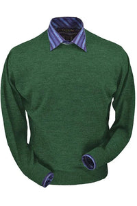 Royal Alpaca Crew Neck Sweater in Shamrock Green Heather by Peru Unlimited