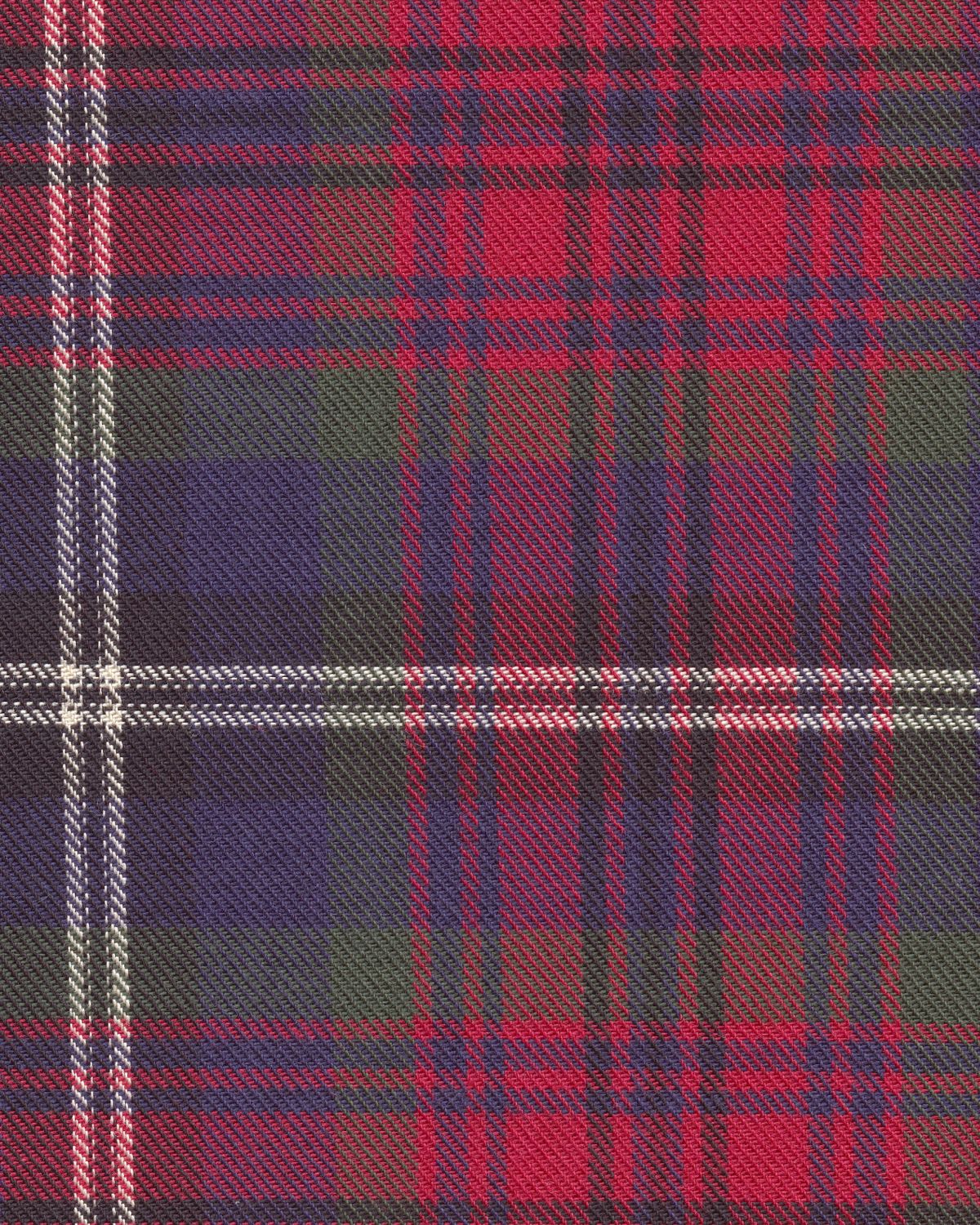 Red, Blue, and Green Plaid Cotton and Wool Blend Button-Down Shirt by Viyella