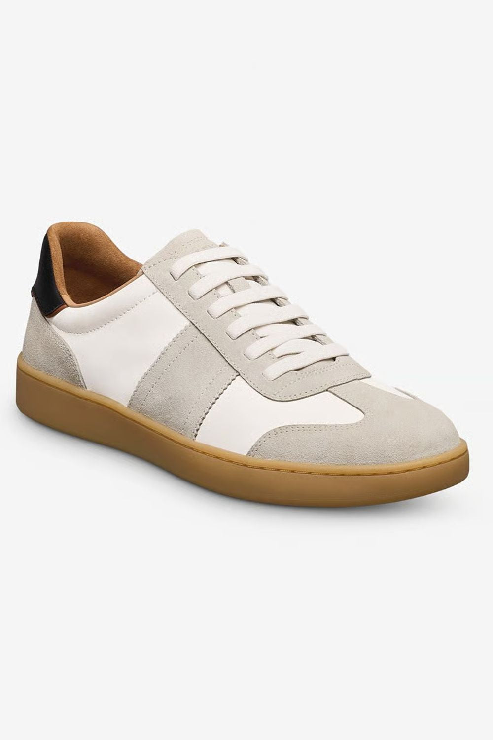 Ludlow Slip-On Stretch-Lace Sneaker in Dove Grey Suede by Allen Edmonds