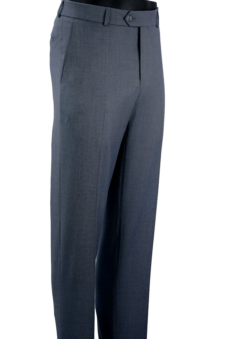 Super 120s Wool Gabardine Comfort-EZE Trouser in Soft Navy (Flat Front Models) by Ballin