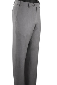 Super 130s Italian Solaro Herringbone Wool Flat Front Trouser in Grey (Choice of Fits) by 6 East by Ballin