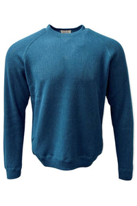 Baby Alpaca Links Knit Raglan Sleeve Sweatshirt-Style Sweater in Petrel by Blue 1899
