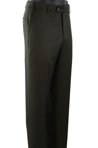 Super 110s Prunelle Wool Flat Front Trouser in Loden (Park Traditional Fit) by 6 East by Ballin