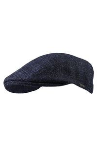 Ivy Modern 'Vitale Barberis Canonico' Wool Blend Check 'Archive Line' Cap in Navy by Wigens