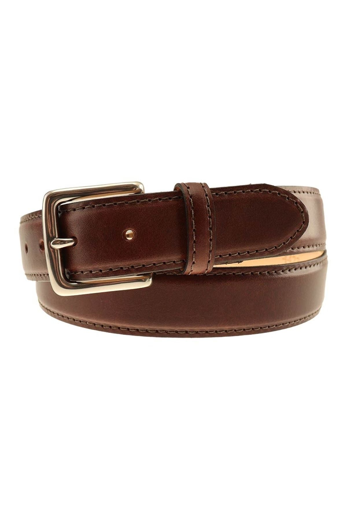 Colombia Calfskin Dress Belt in Briar by T.B. Phelps