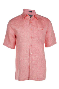 Pure Linen Short Sleeve Shirt in Watermelon by Weekender