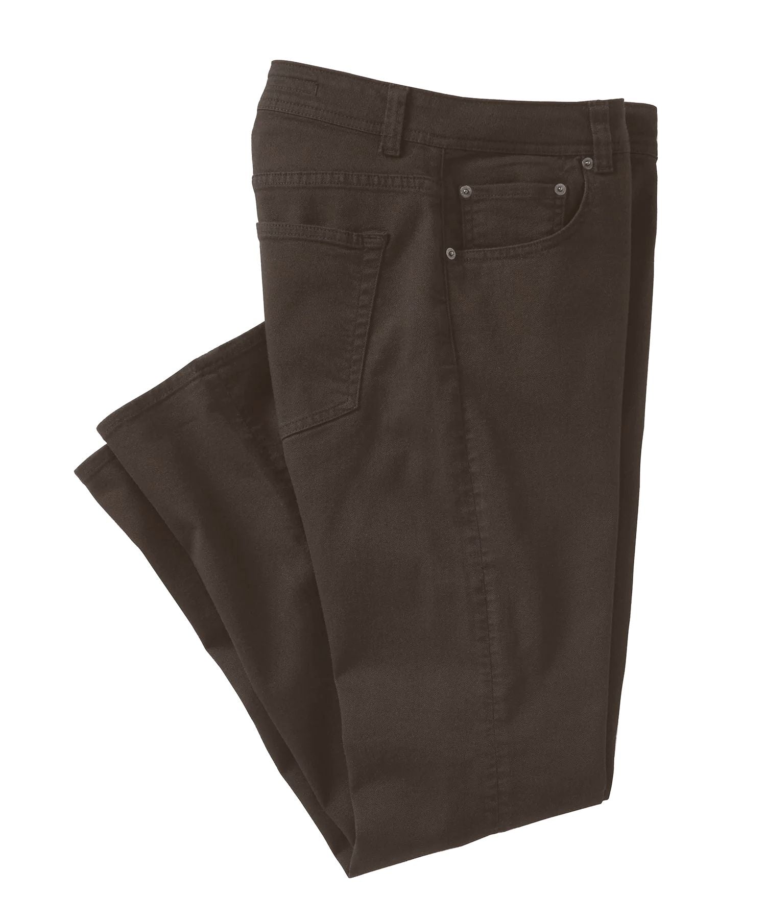 'Old Dyed Denim' Stretch 5-Pocket Jeans in Dark Brown (Modern Straight Fit) by Ballin