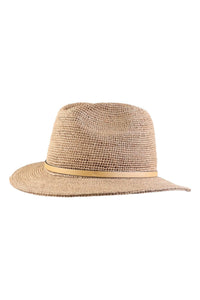 Raffia Country Hat with Faux Leather Hatband in Choice of Colors by Wigens