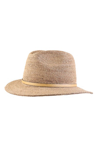 Raffia Country Hat with Faux Leather Hatband in Choice of Colors by Wigens