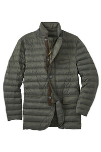 Quilted Down Puffer Jacket in Dark Olive by Borgo28