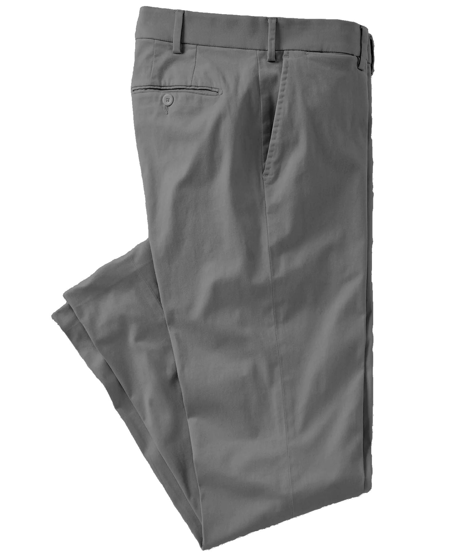 Supima Sateen Italian Luxury Flat Front Cotton Trouser in Grey, Size 36 (Park Traditional Fit) by 6 East by Ballin
