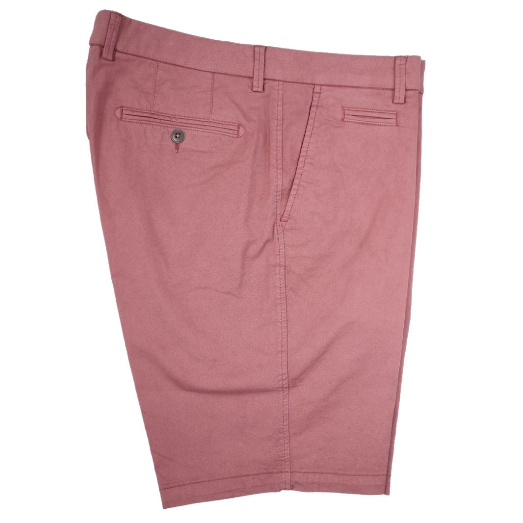 Broken Twill Stretch Cotton Shorts in Salmon by Ballin