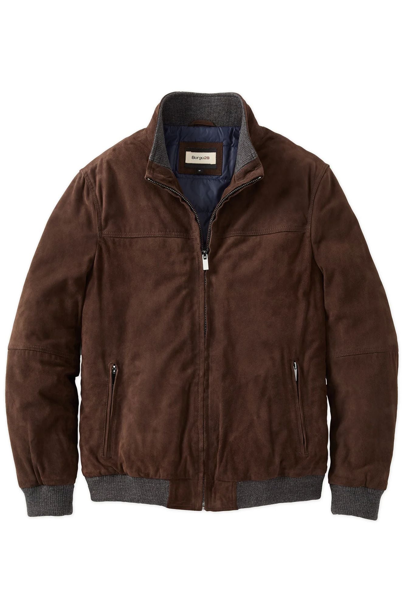 Suede Bomber Jacket in Brown by Borgo28