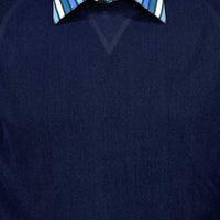 Baby Alpaca 'Links Stitch' Sweatshirt-Style Crew Neck Sweater in True Navy (Size X-Large) by Peru Unlimited
