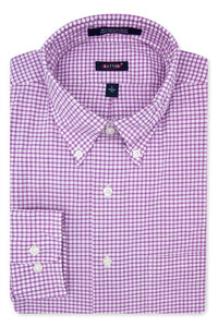 'Hayes' Berry Check Performance Seersucker Long Sleeve Beyond Non-Iron® Sport Shirt by Batton