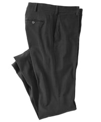 Italian Brushed Twill Luxury Flat Front Cotton Stretch Trouser in Coal (Houston Modern Fit) by 6 East by Ballin