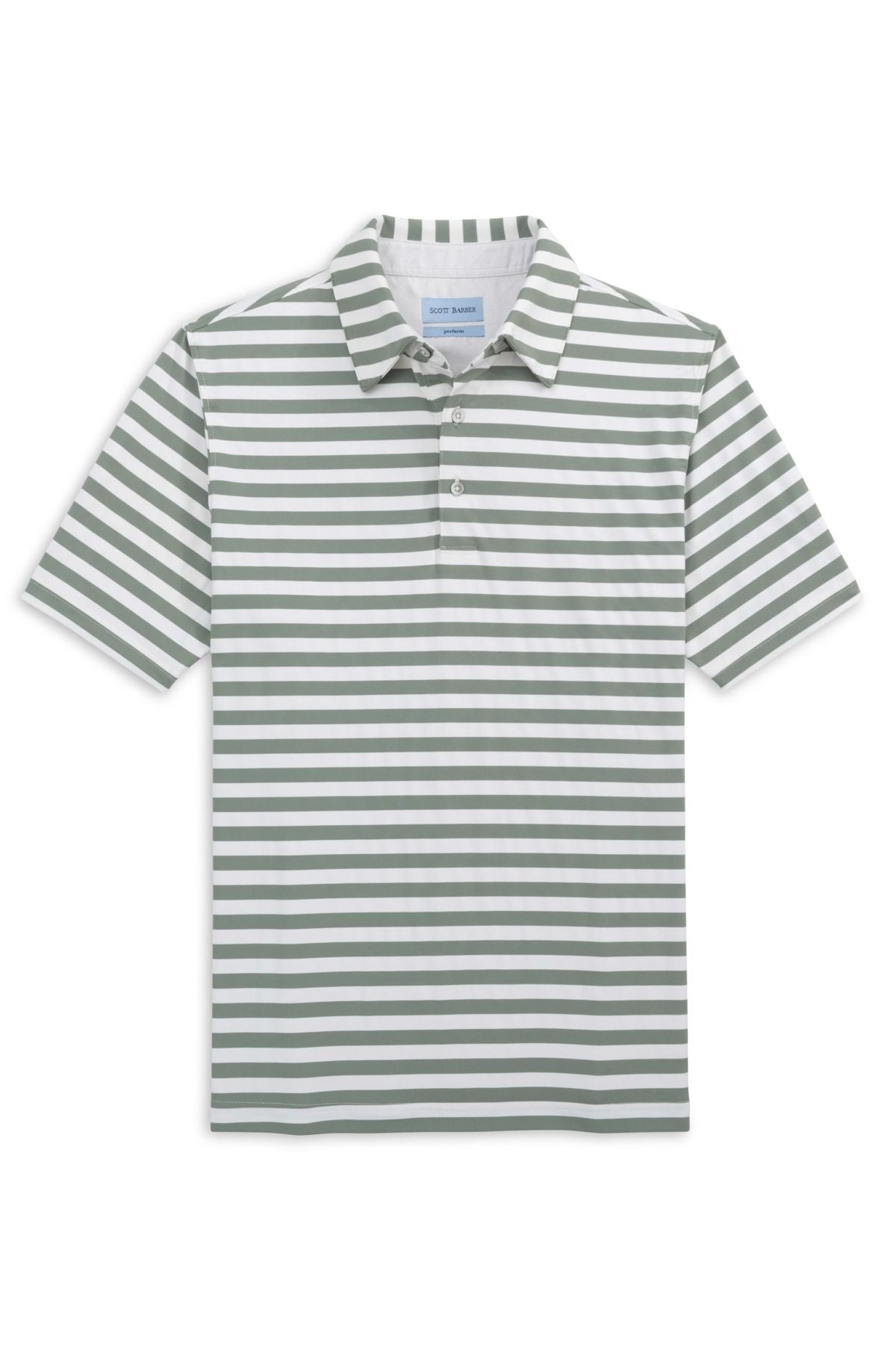 Prep Stripe Performance Polo in Agave by Scott Barber