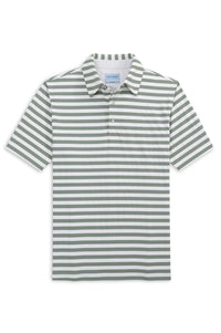 Prep Stripe Performance Polo in Agave by Scott Barber