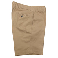 Washed Poplin Shorts in British Tan, Size 42 (Sumpter9 Flat Front) by Charleston Khakis