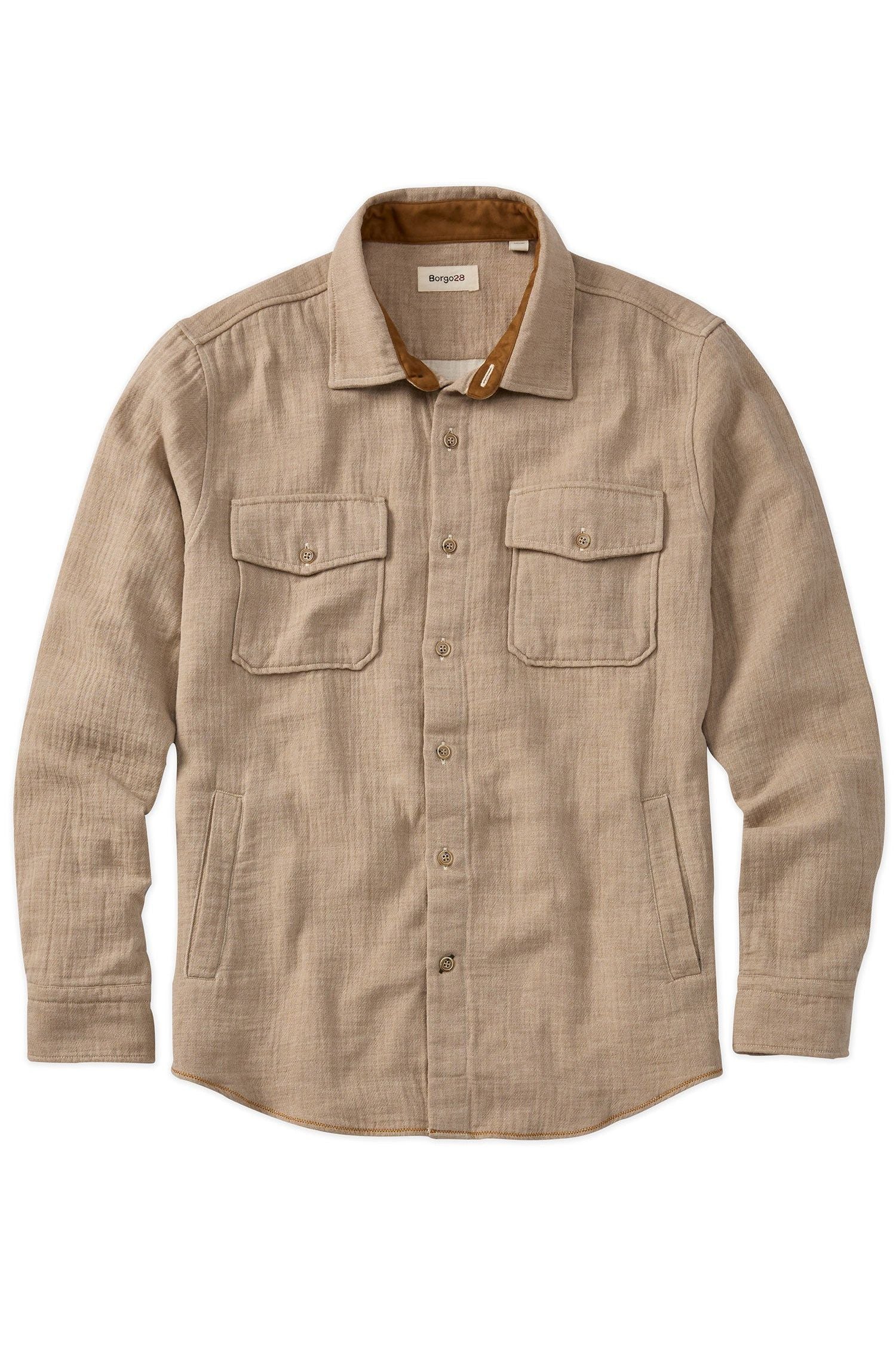 Double Face Overshirt in Mushroom by Borgo28